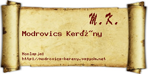 Modrovics Kerény névjegykártya